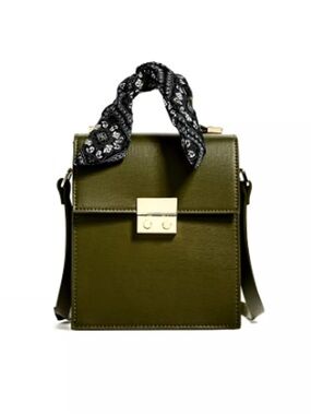 Zara Olive Green Messenger Crossbody Bag